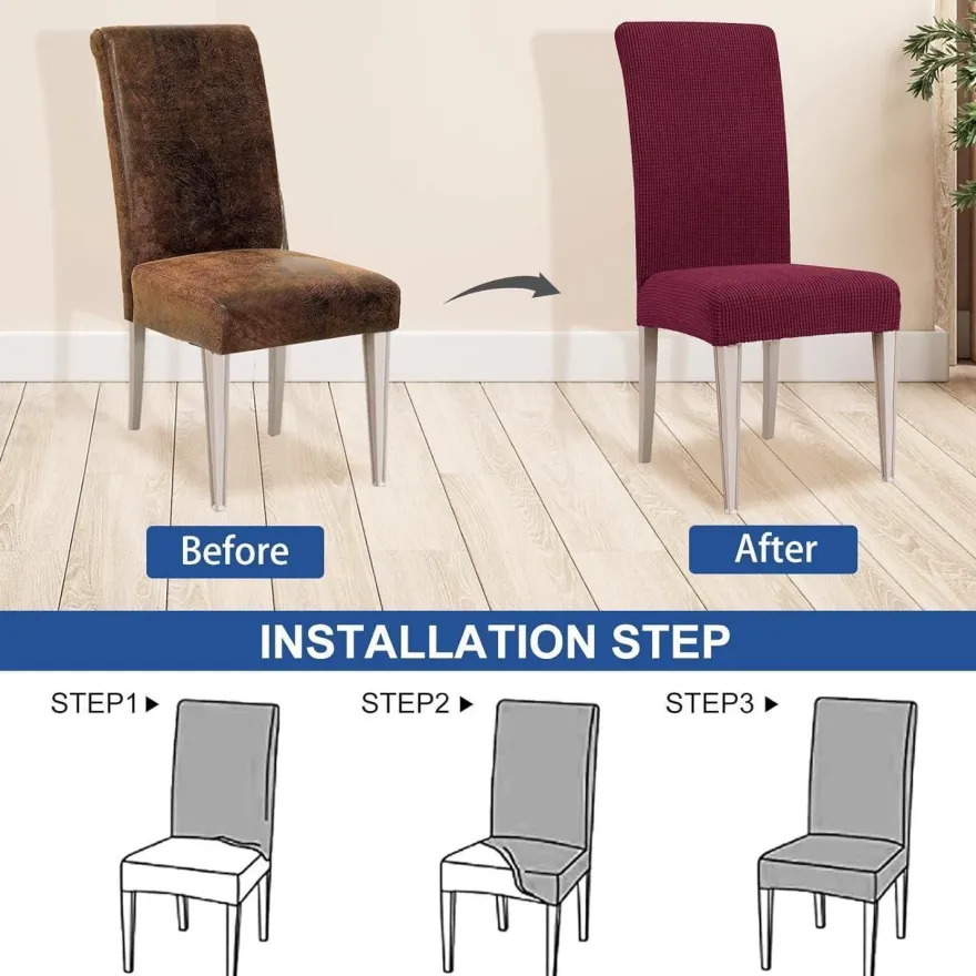 Ystyle Stretch Stuhlhussen 2er Set, elastisch, abnehmbar, waschbar, universell