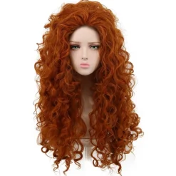 Yuehong Damen Perücke: Lange Lockige Orange Prinzessin Cosplay Haare