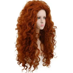 Yuehong Damen Perücke: Lange Lockige Orange Prinzessin Cosplay Haare