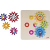 Zahnrad-Puzzle, buntes bewegliches Holzpuzzle goki 58530