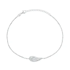 Zartes silbernes Engelsflügelarmband BRC129W