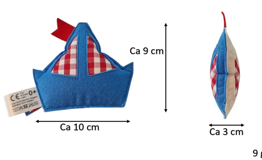 Zauberhafte Baby Rassel in Segelboot-Form aus Baumwolle / /olyester in Blau Beige