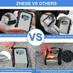 ZHEGE Schlüsseltresor mit 4-stelligem Zahlencode, Kombinationsschlüssel Safe