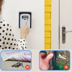 ZHEGE Schlüsseltresor mit 4-stelligem Zahlencode, Kombinationsschlüssel Safe