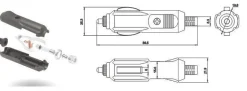 Zigarettenanzünderstecker zum Löten Reparaturstecker für Kfz Lkw Auto 12 - 24 V