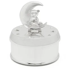Zilverstad Kinder Spieluhr Bär & Mond versilbert Dose Musikbox 7.4x7.4 cm silber Spie