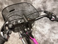 26 ZOLL Damencityrad 21-GANG Shimano & LICHT & KORB Schwarz-Pink NEU 2608-500-47cm