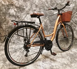 28 ZOLL Damenrad 21-GANG Shimano Schaltung & LICHT & KORB NEU 2810--GOLD