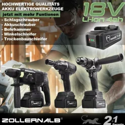 Zollernalb ZSA115 Winkelschleifer Trennschleifer für Makita Akkus flex Schleifer