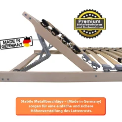 7 Zonen Lattenrost Kopf-Fußteil verstellbar Komfort 28 Leisten Allstar