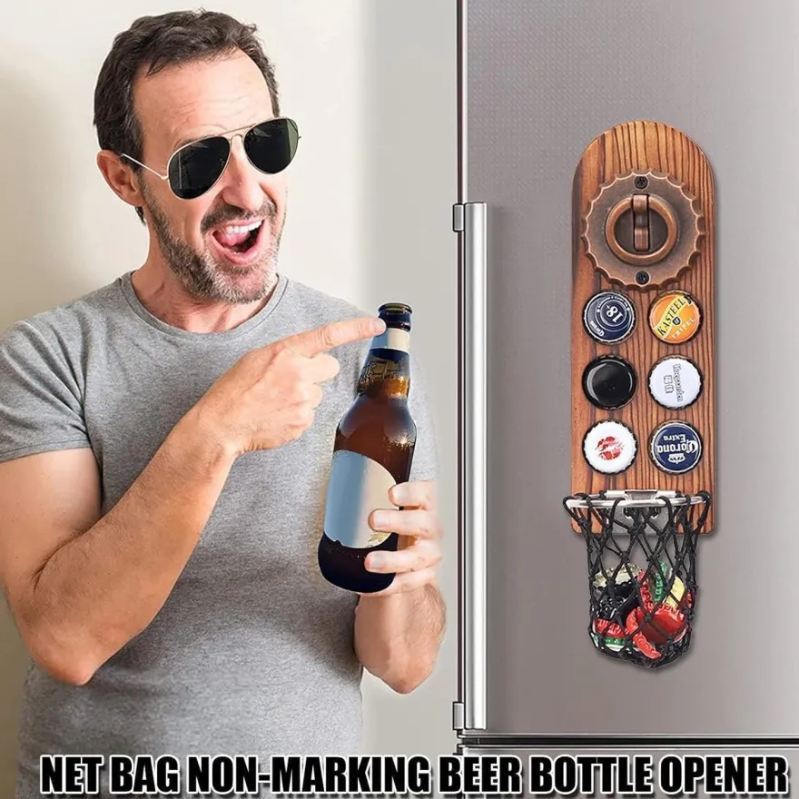 Zonsuse Bieröffner für die Wand mit Kronkorken Sammler, magnetisch, für Bar