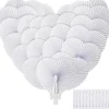ZOOI 36er Pack Handfächer Weiß für Hochzeit, Party, Deko - Kompakt & Leicht