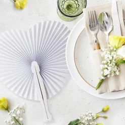 ZOOI 36er Pack Handfächer Weiß für Hochzeit, Party, Deko - Kompakt & Leicht