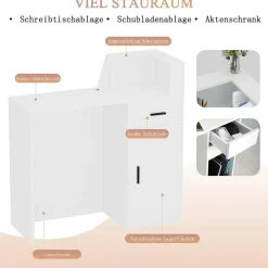 Zrbddef Empfangstheke mit Schublade und Ablagefächern - Moderner Kassentisch