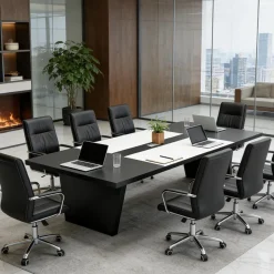 Zrbddef Konferenztisch Büro 360x100x74cm, Moderner & Stabiler Meetingtisch mit