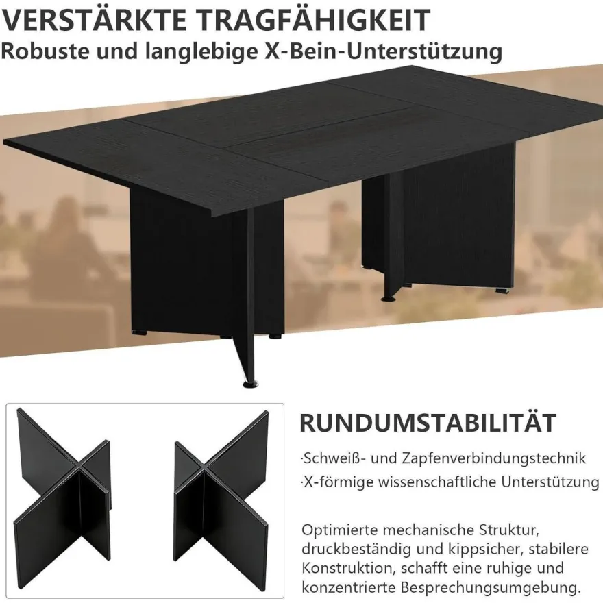 Zrbddef Modularer Konferenztisch erweiterbar, 540 cm, Dark Brown