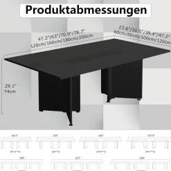 Zrbddef Modularer Konferenztisch erweiterbar, 540 cm, Dark Brown