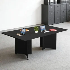 Zrbddef Modularer Konferenztisch erweiterbar, 320x100x74 cm, Schwarz, für 4-12