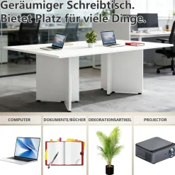 Zrbddef Modularer Konferenztisch erweiterbar, 320x60x74 cm, für 4-12 Personen