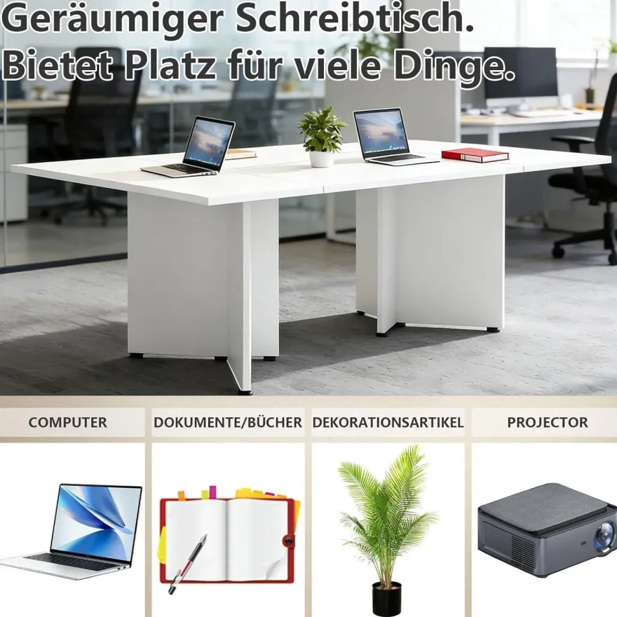 Zrbddef Modularer Konferenztisch erweiterbar, Besprechungstisch für 4-12