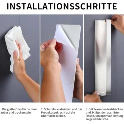 ZUNTO Selbstklebender Handtuchhalter für Gäste - 40 cm Edelstahl, ohne Bohren