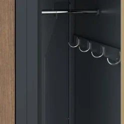 Zweifach-PERSONALSCHRANK in Anthrazit / Nussbaum: Eco Design 600 x 1800 x 500 mm