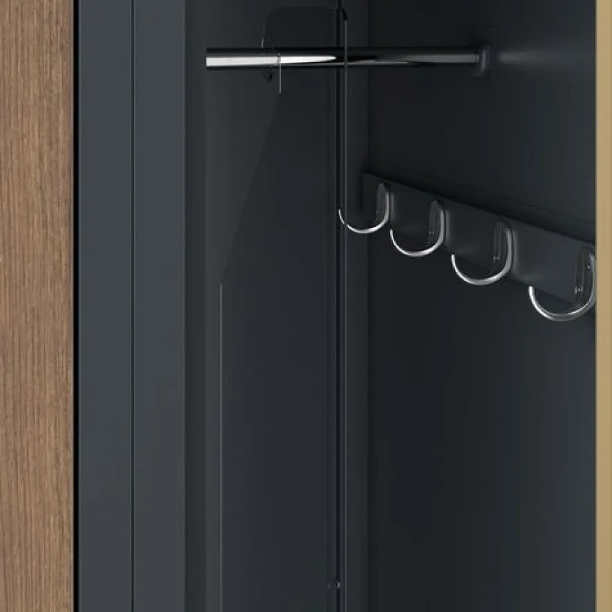Zweifach-PERSONALSCHRANK in Anthrazit / Nussbaum: Eco Design 600 x 1800 x 500 mm
