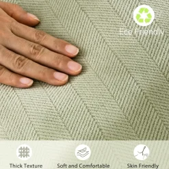 ZWJD Salbei Grün Kissenbezug 55x55 2er Set Chenille Kissenbezüge Sofakissen mit