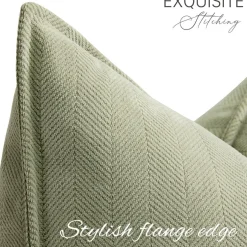 ZWJD Salbei Grün Kissenbezug 55x55 2er Set Chenille Kissenbezüge Sofakissen mit