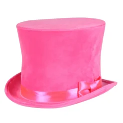 Zylinder neon pink Hut Flair samtiger Zylinderhut Chapeau Karneval Fasching