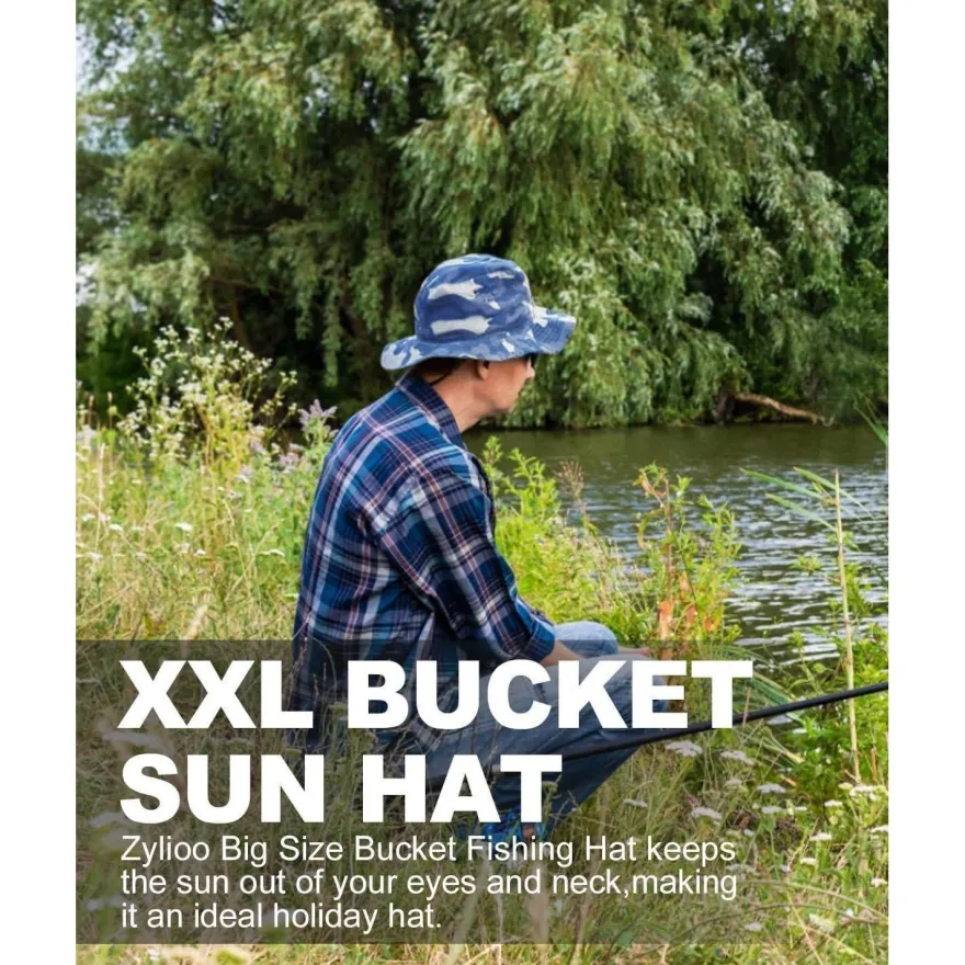 Zylioo XL/XXL Fischerhut mit UPF50+ UV-Schutz, beidseitig tragbar, für großen