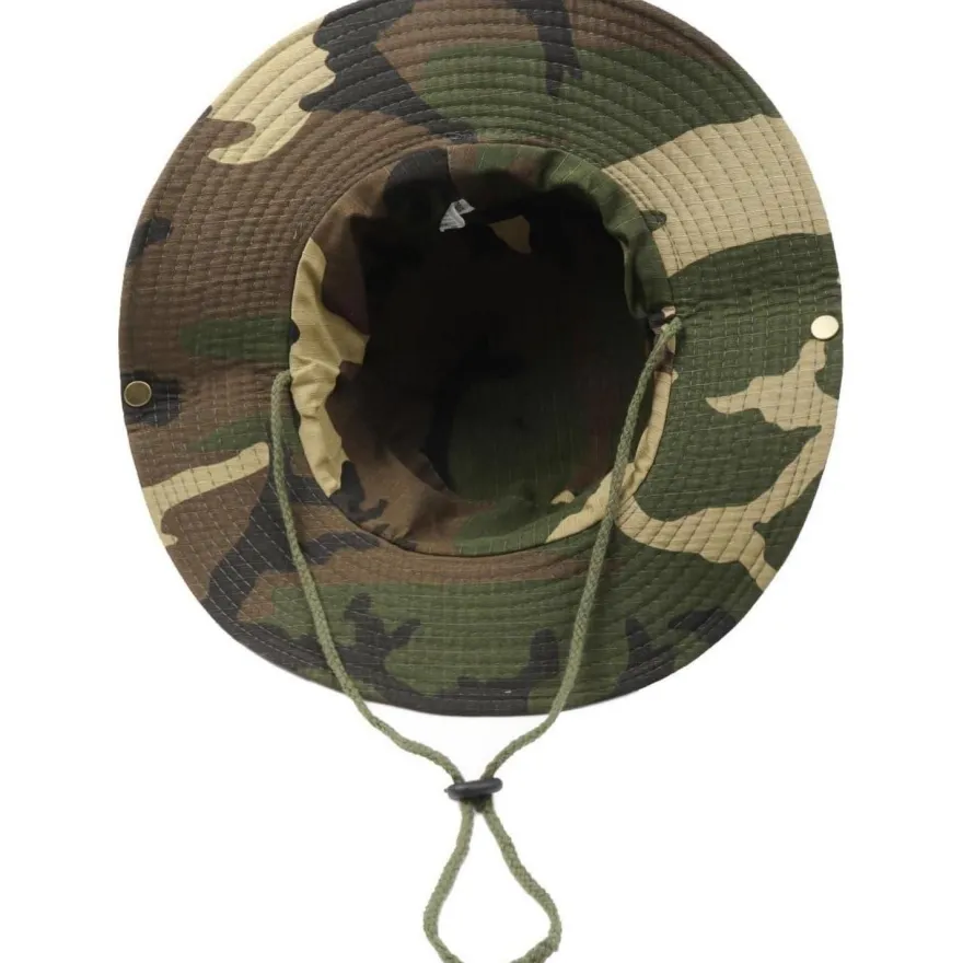 Zylioo XXL-3XL Safari Sonnenhut für großen Kopf, Camo Boonie Hat mit breiter