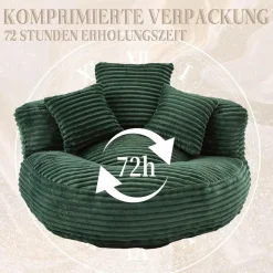 Zyloyal10 Lazy Sofa Lounger mit 3 Kissen, hoher Rücken, für Erwachsene