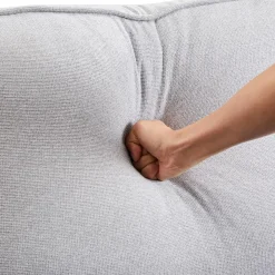 Zyloyal10 Modernes 4-Sitzer Leinensofa mit Armlehnentaschen und 4 Kissen
