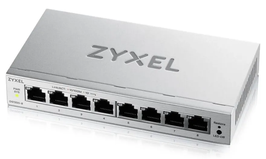 ZyXEL GS1200-8V3 8 Port Gigabit web / smart managed Switch
