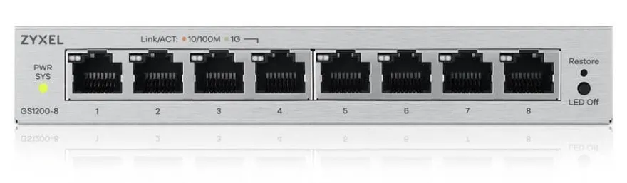 ZyXEL GS1200-8V3 8 Port Gigabit web / smart managed Switch