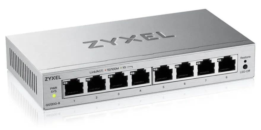ZyXEL GS1200-8V3 8 Port Gigabit web / smart managed Switch